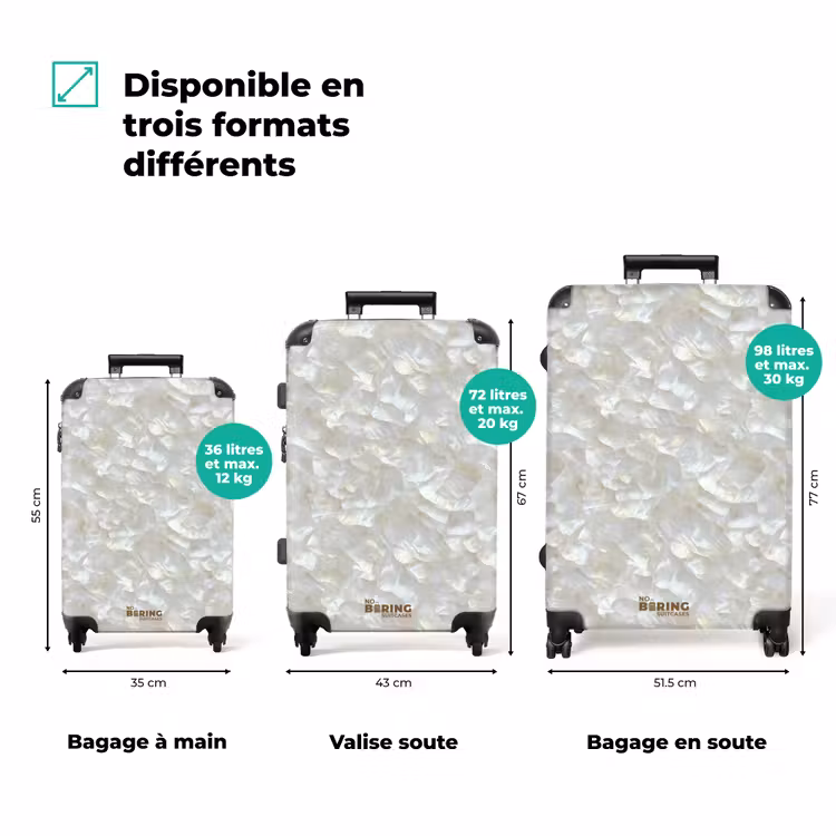 Valise - Perle brillante - Blanc - Coquille — 3