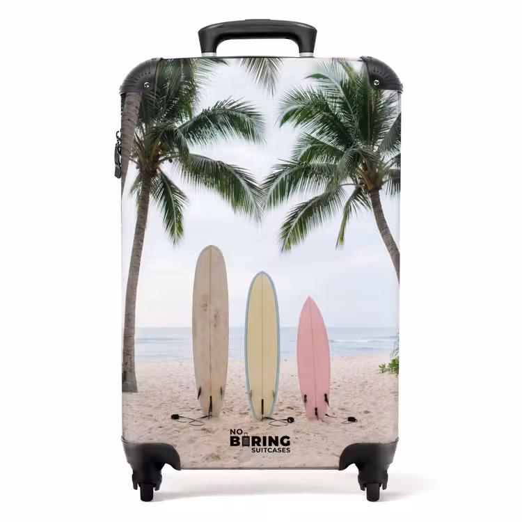 Valise - Planche de surf - Palmiers - Coloré — 1