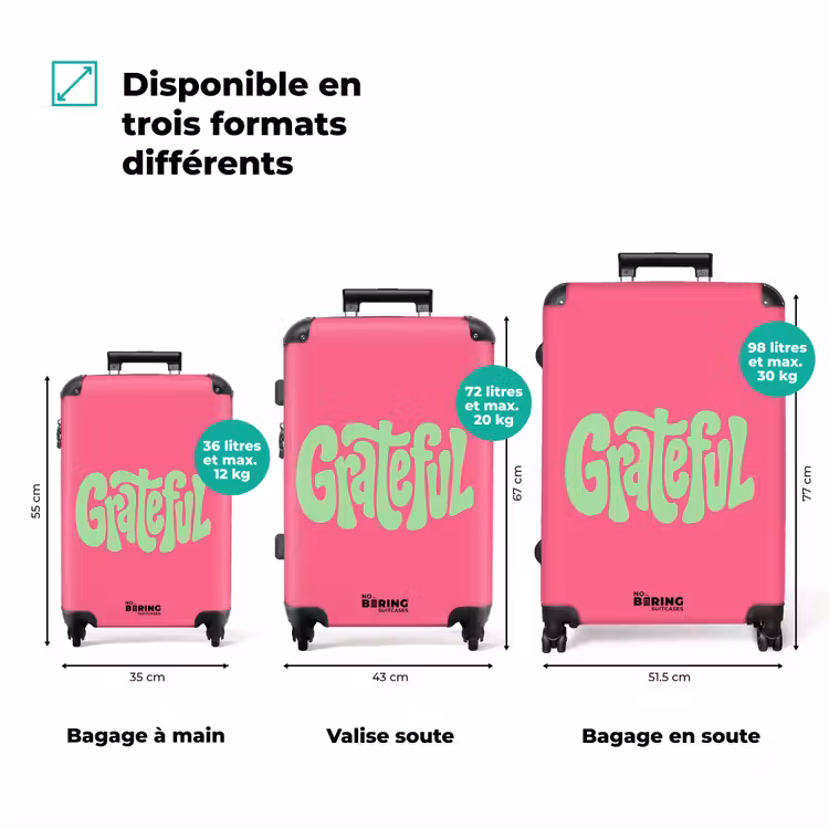 Valise - Reconnaissant - Vert - Graphique - Fluide — 3