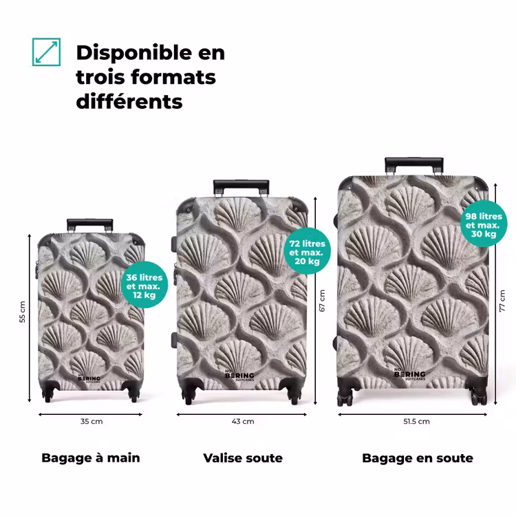 Valise - Sable - Forme de coquillage - Gris — 3