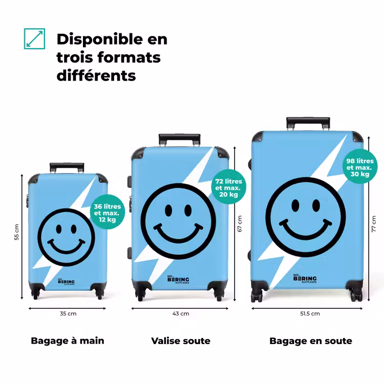 Valise - Smiley - Bleu - Eclair — 3