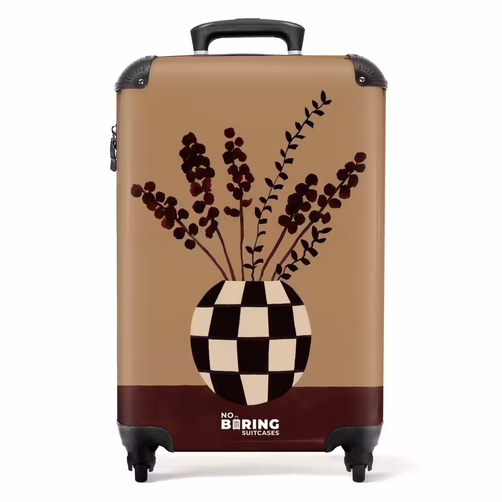 Valise - Minimaliste - Vase - Fleurs - Marron — 1