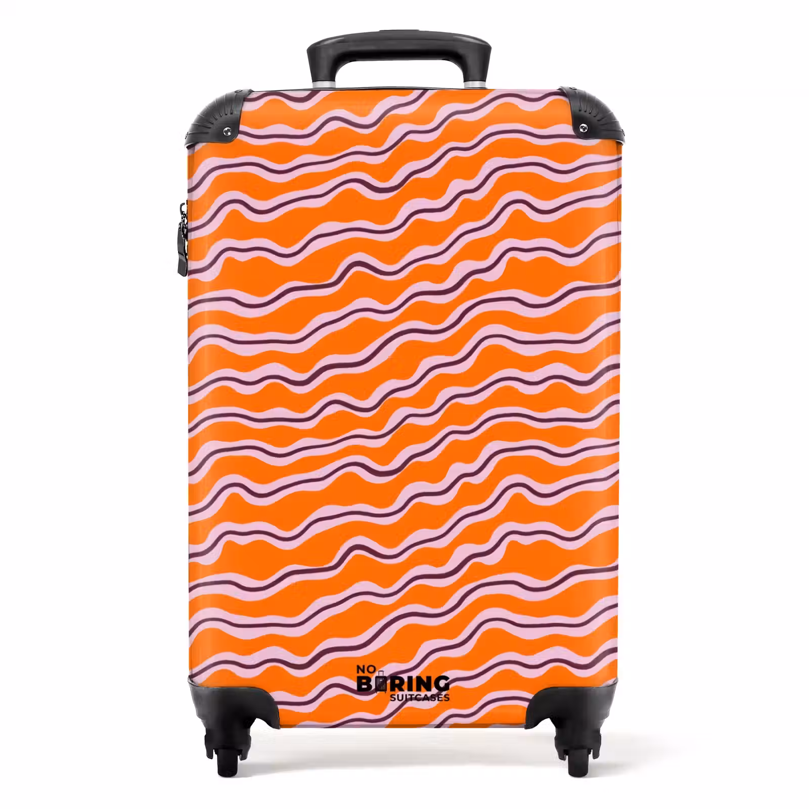 Valise avec nom - Retro - Wavy - Orange — 1
