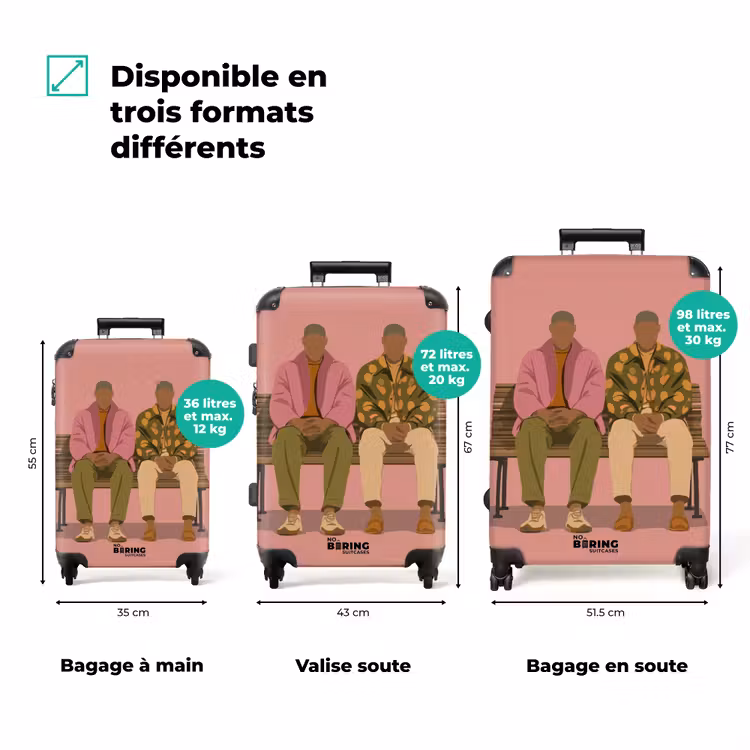 Valise - Illustration - Banc - Personnes - Minimaliste — 3