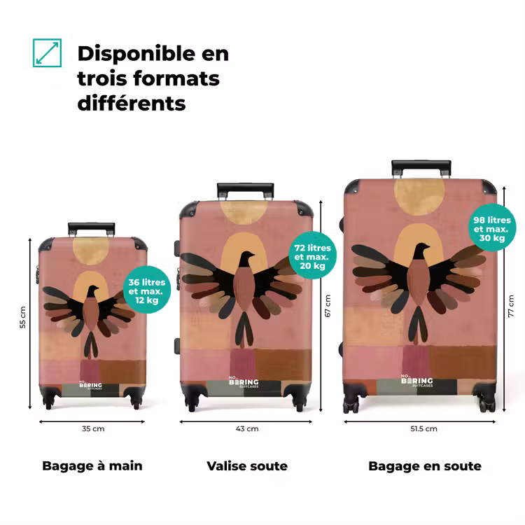 Valise - Illustration - Oiseau - Plaines - Coloré — 3