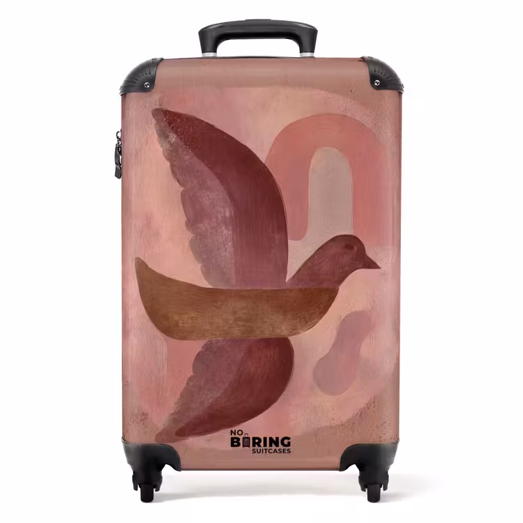 Valise - Illustration - Oiseaux - Abstrait - Rose — 1