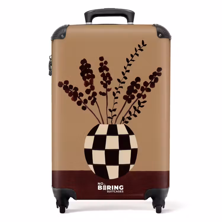 Valise - Minimaliste - Vase - Fleurs - Marron — 1
