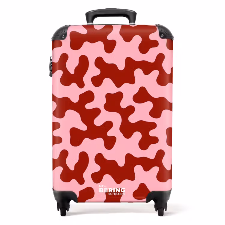 Valise avec nom - Moderne - Abstrait - Rouge — 1