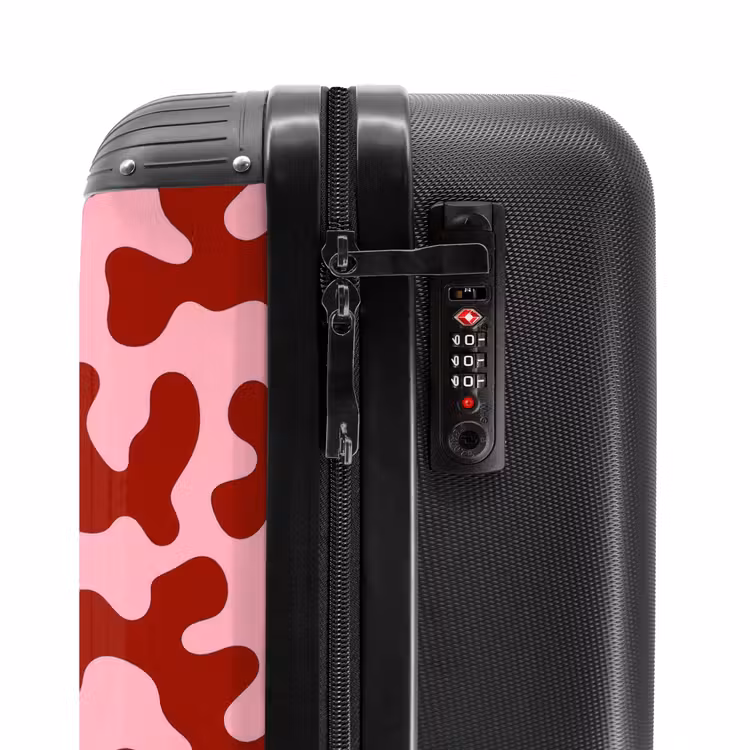 Valise avec nom - Moderne - Abstrait - Rouge — 6