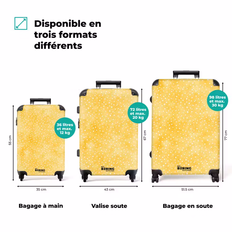 Valise - Motif à pois jaune — 3