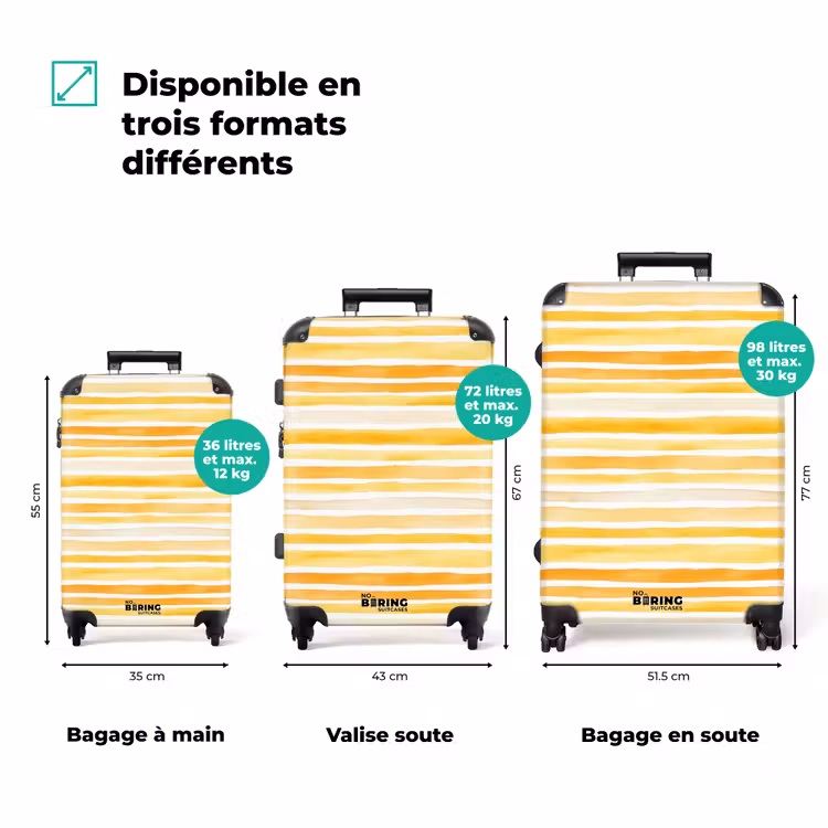 Valise - Motif à rayures jaune — 3