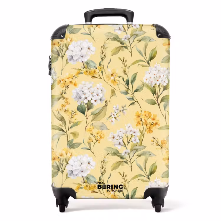 Valise - Motif de fleurs jaune — 1