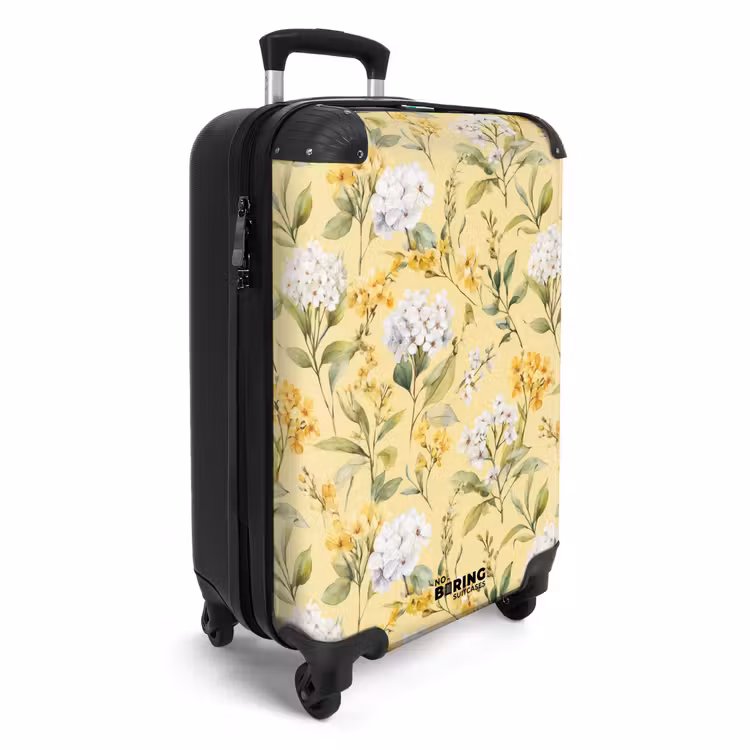 Valise - Motif de fleurs jaune — 2