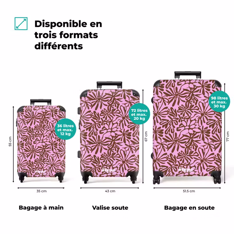 Valise avec nom - Organic - Motif - Rose — 3