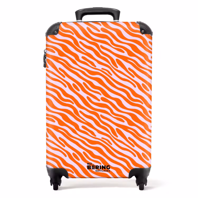 Valise avec nom - Rayures - Dynamique - Orange — 1