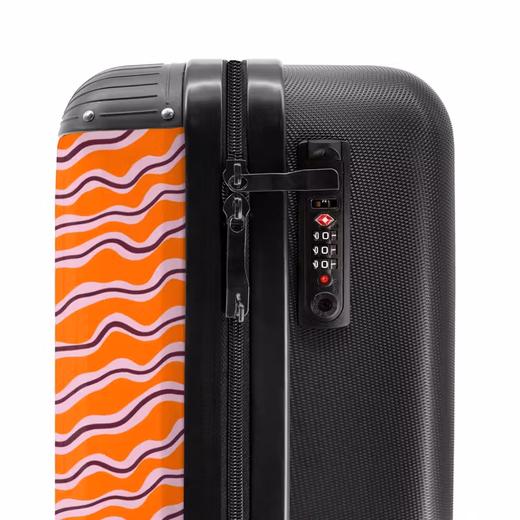 Valise avec nom - Retro - Wavy - Orange — 6