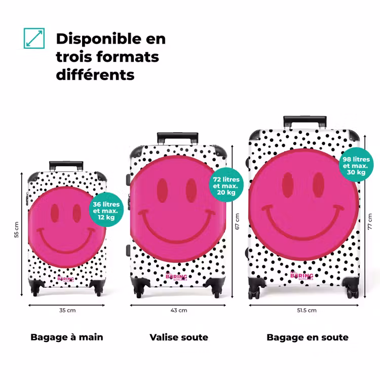 Valise - Smiley - Rose - Points — 3