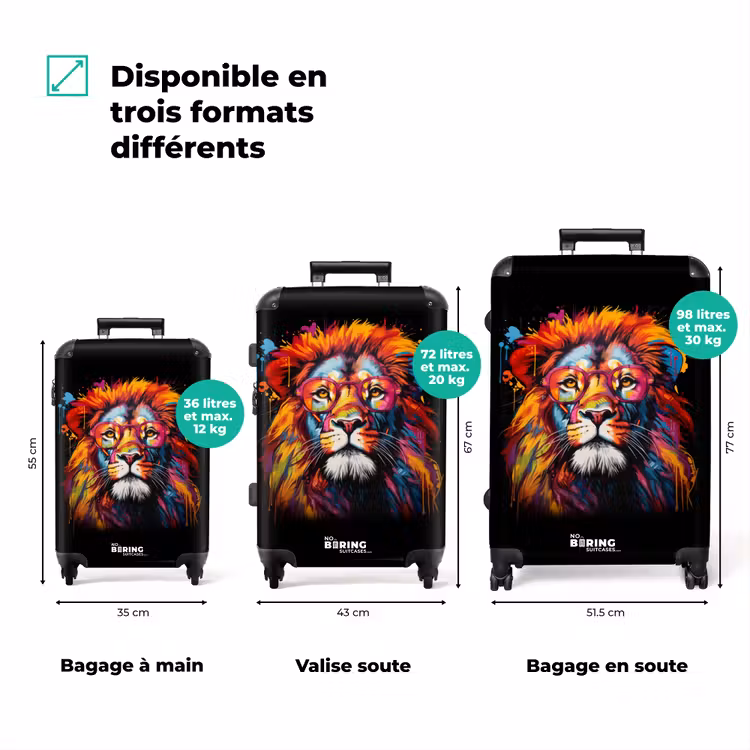 Valise - Lion coloré dans un style graffiti — 3