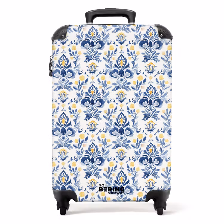 Valise - Motif baroque bleu jaune — 1