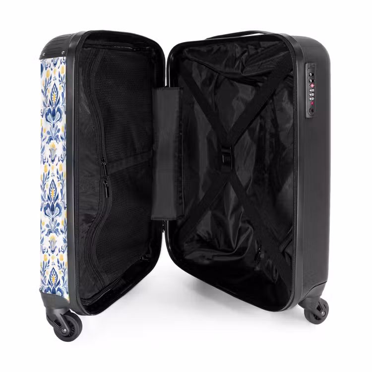 Valise - Motif baroque bleu jaune — 5