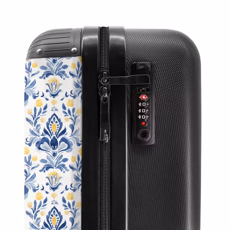 Valise - Motif baroque bleu jaune — 6