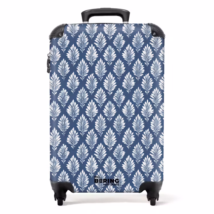 Valise - Motif de feuilles bleu — 1