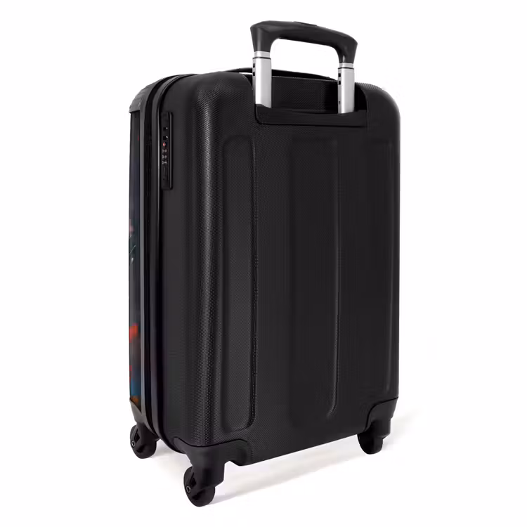 Valise - Panda avec veste orange et éclaboussures de peinture — 4