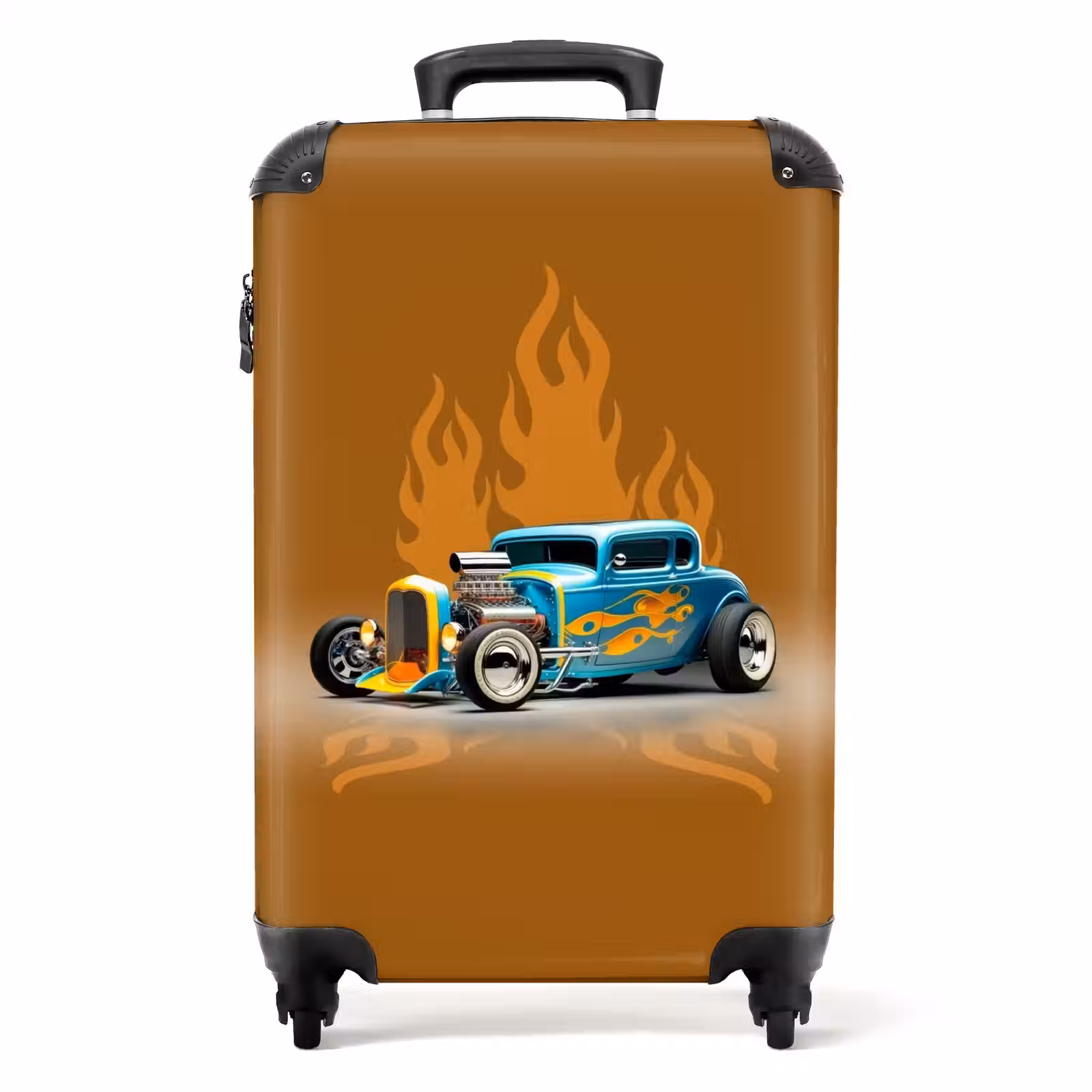Valise - Voiture bleue avec flammes jaunes — 1