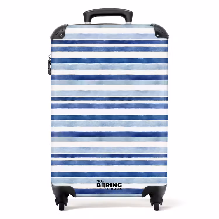 Valise - Motif à rayures bleu — 1