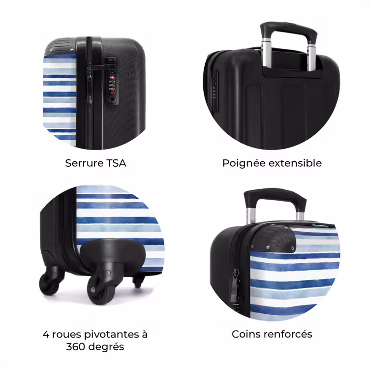 Valise - Motif à rayures bleu — 8