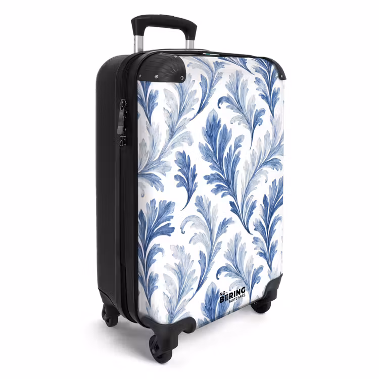 Valise - Motif baroque de feuilles bleues — 2