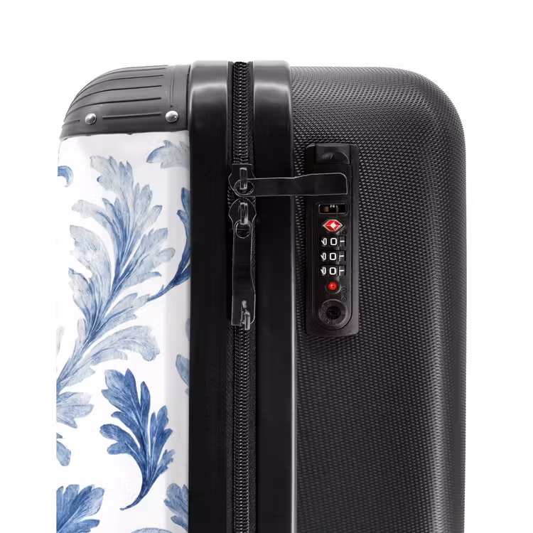 Valise - Motif baroque de feuilles bleues — 6