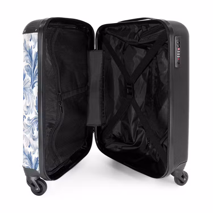 Valise - Motif baroque de feuilles bleues — 5