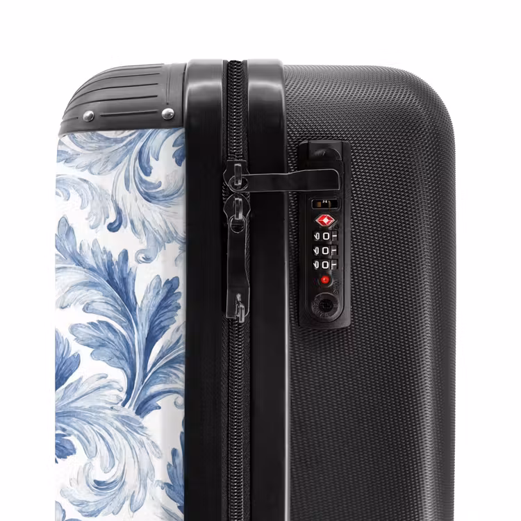 Valise - Motif baroque de feuilles bleues — 6