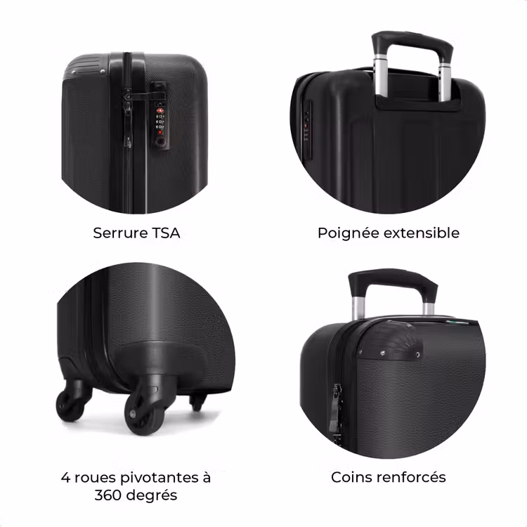 Valise - Motif en cuir noir — 8