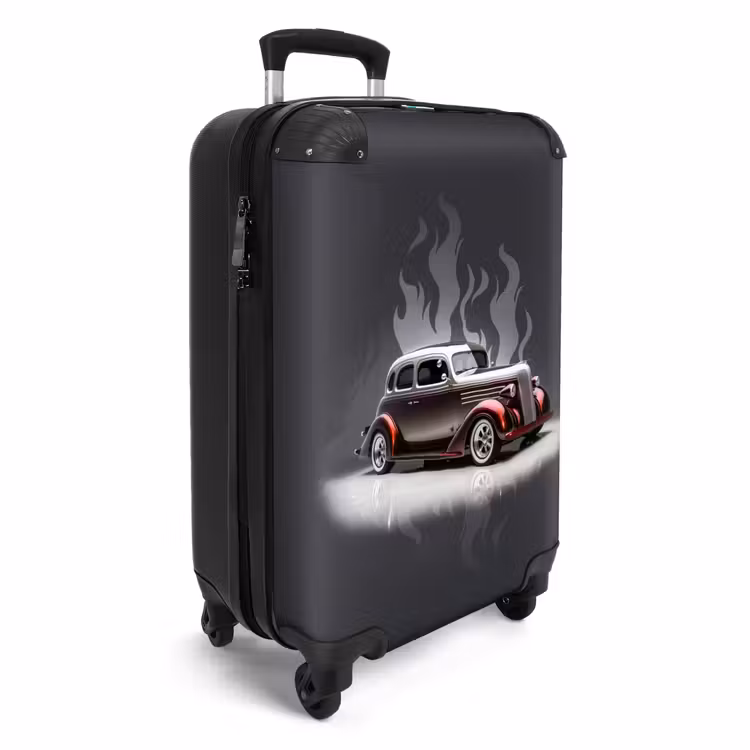 Valise - Voiture grise avec flammes grises — 2