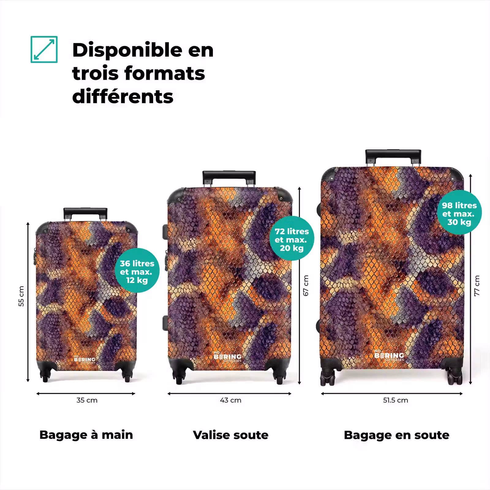 Valise - Serpent - écailles - coloré — 1