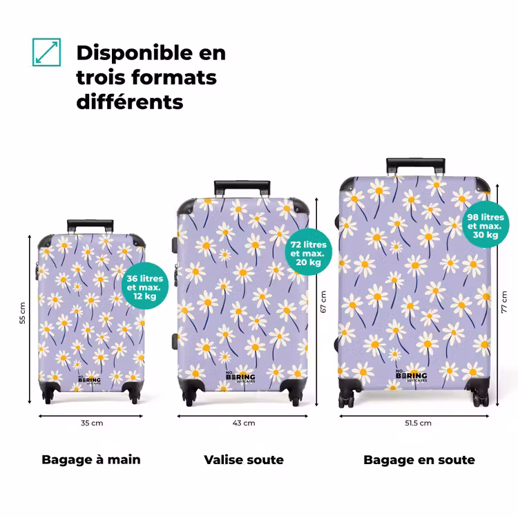 Valise - Moderne - Marguerite - Violet — 1