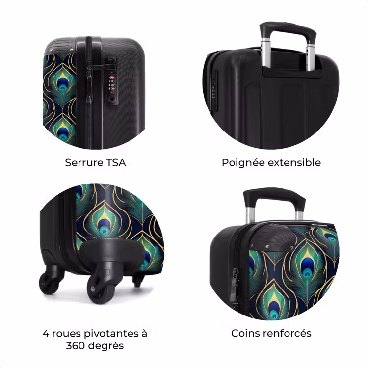 Valise - Paon - Plumes - Vert — 8