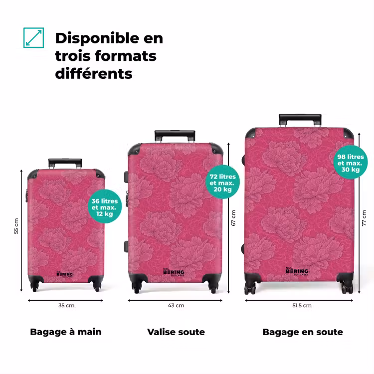 Valise - Pivoines - Énergiques - Roses — 1