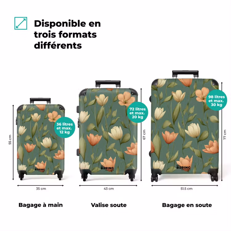 Valise - Tulipes - Botanique - Vert — 1
