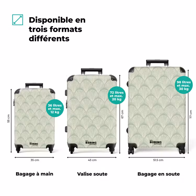 Valise - Ventilateurs - Motif - Vert — 1