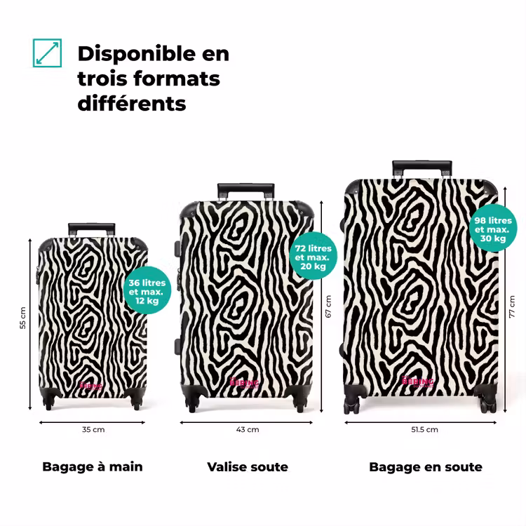 Valise - Zèbre - Abstrait - Noir — 1