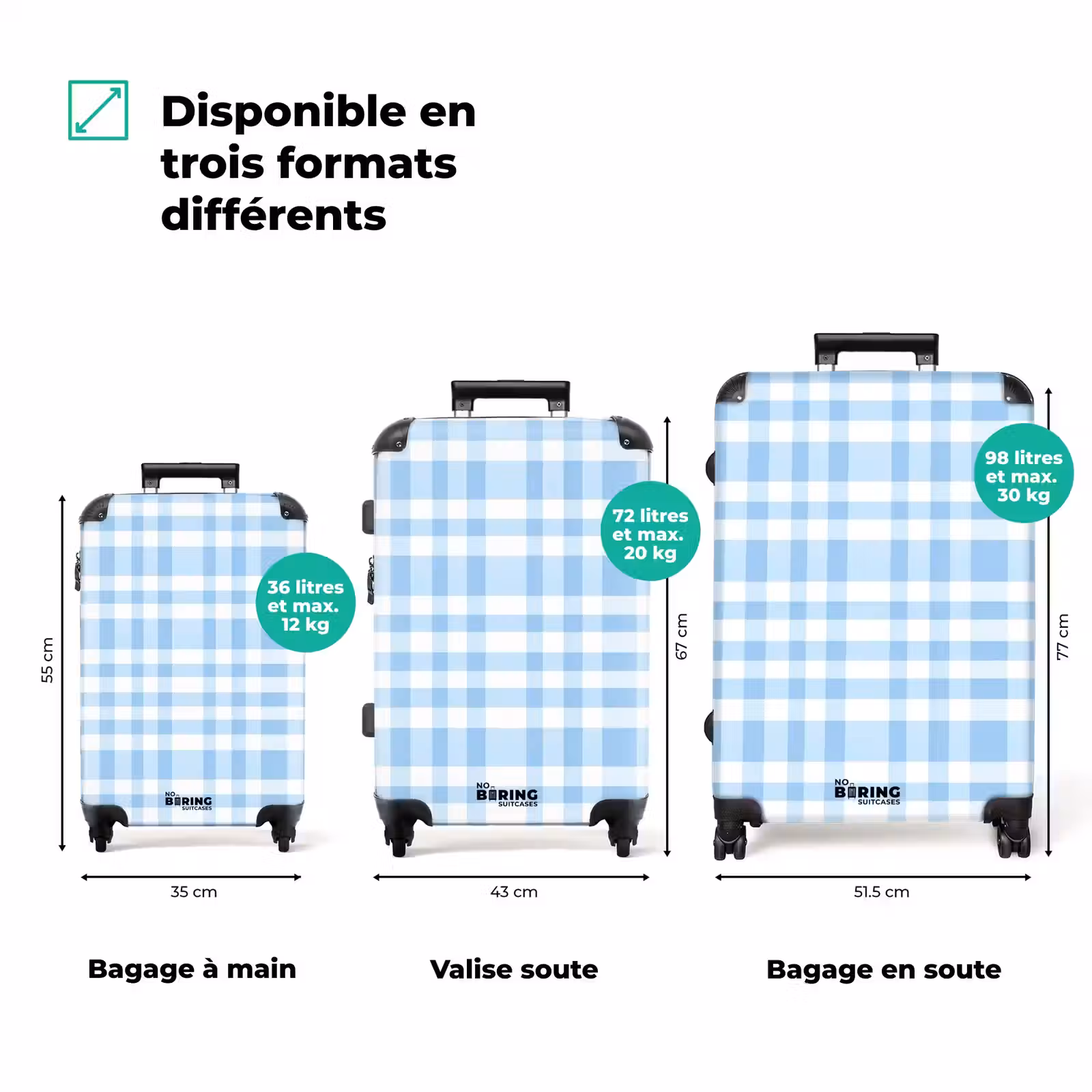 Valise - Losange - Motif - Bleu — 1