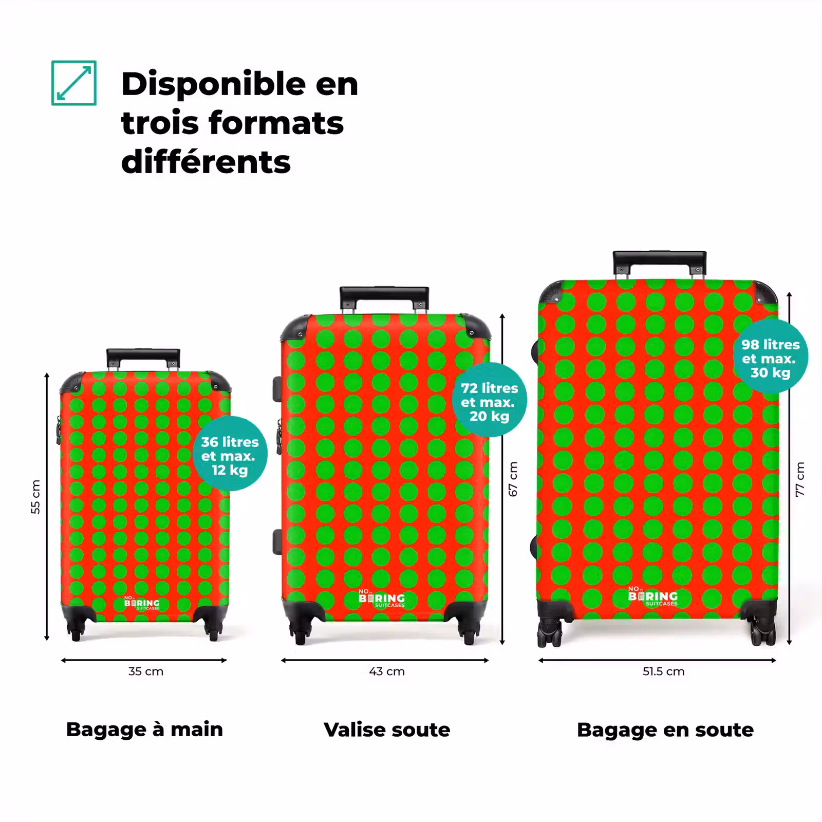 Valise - Points - Motif - Vert — 1