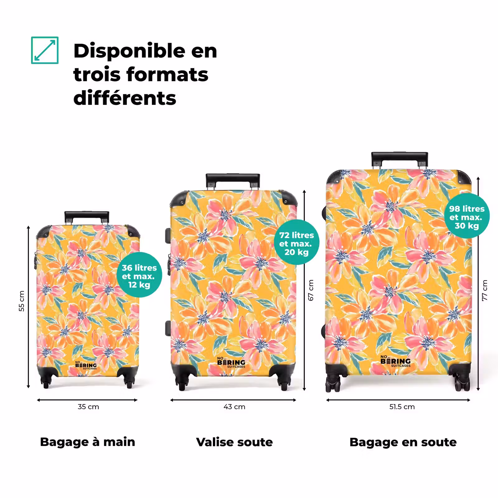 Valise - Texture - Fleurs - Coloré — 1