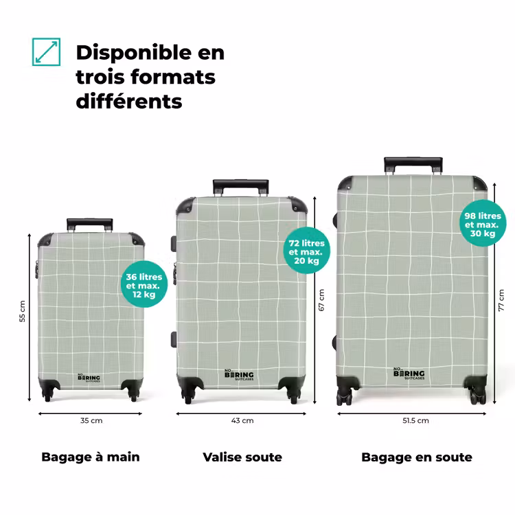 Valise - Motif en losanges - Ondulé - Vert — 1