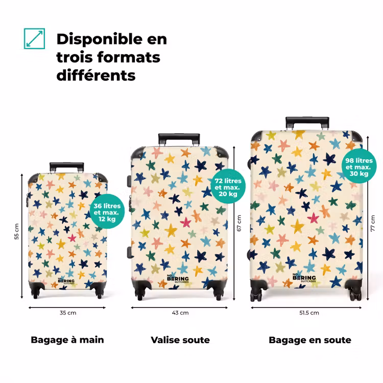 Valise - Motif - Étoiles - Coloré — 1