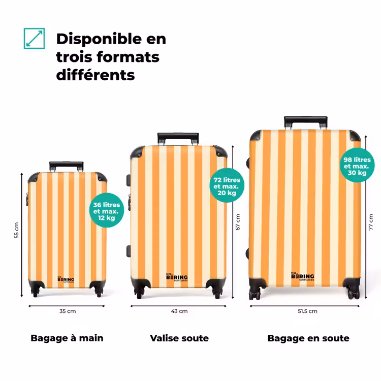 Valise - Rayures - Motif - Orange — 1