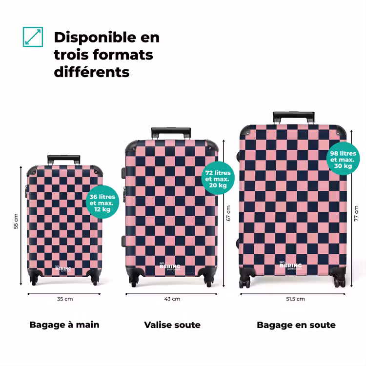 Valise - Traditionnel - Motif - Bleu - Rose — 1